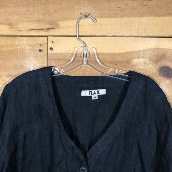 FLAX Lot Of 2 Button Up 100% Linen Casual Shirt Womens Size Medium Comfort - Picture 8 of 11